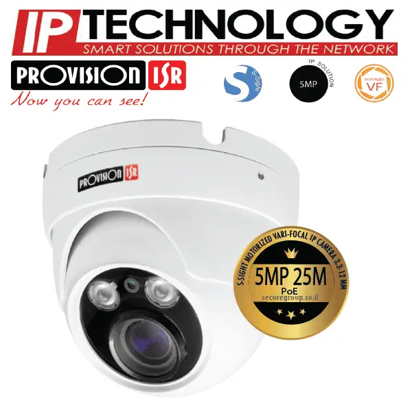 מצלמת כיפה IP חשמלית DI 350IP5S MVF PROVISION-ISR