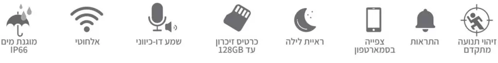 מצלמת Wifi אלחוטית חיצונית 2MP
