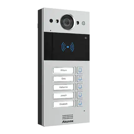 פנל אינטרקום IP עם מצלמה 5 לחצנים משולב קורא קרבה mega-205 Akuvox