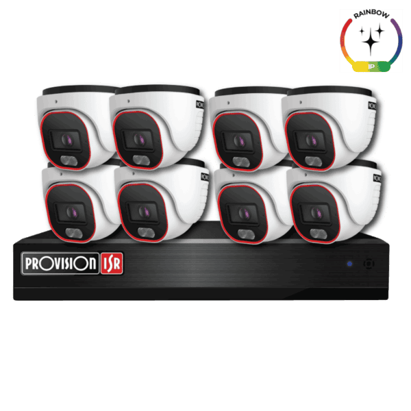 קיט 8 מצלמות אבטחה לראיית לילה בצבע