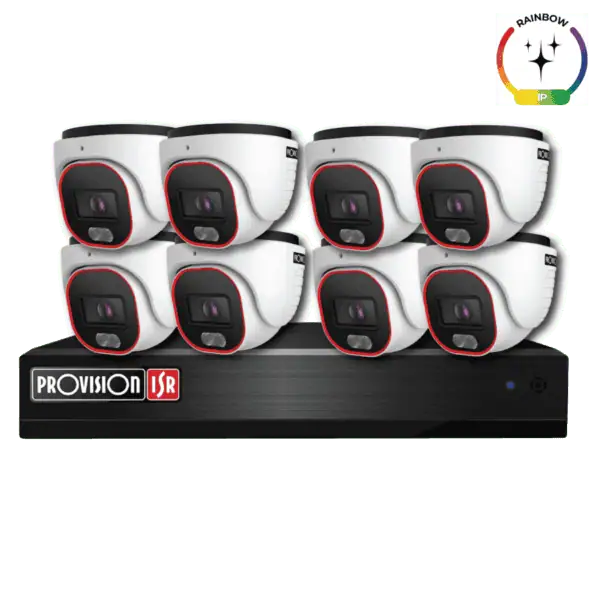 קיט 8 מצלמות אבטחה לראיית לילה בצבע